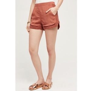 Marrakech Brick Color Embroidered Shorts with Pockets